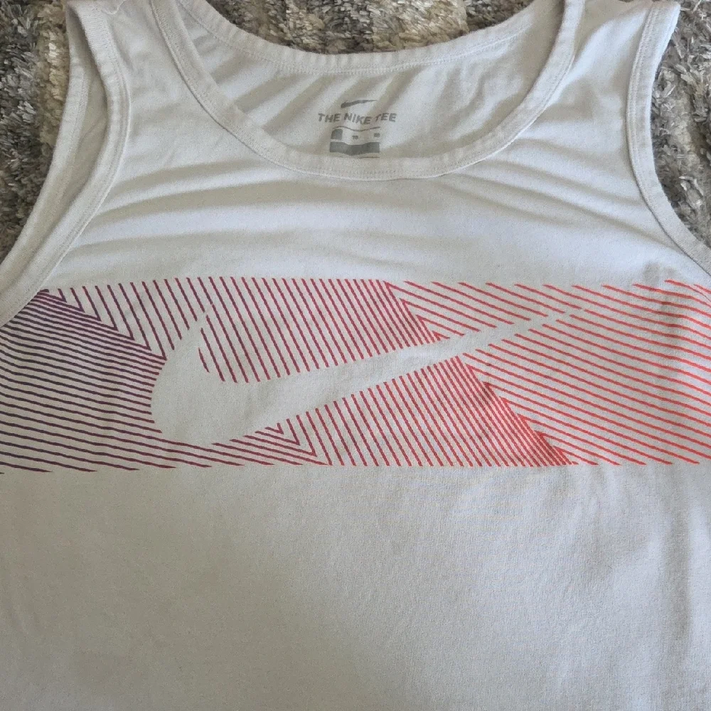 Nike White Tank Top with Red and Purple Stripes - Picture 2 of 7